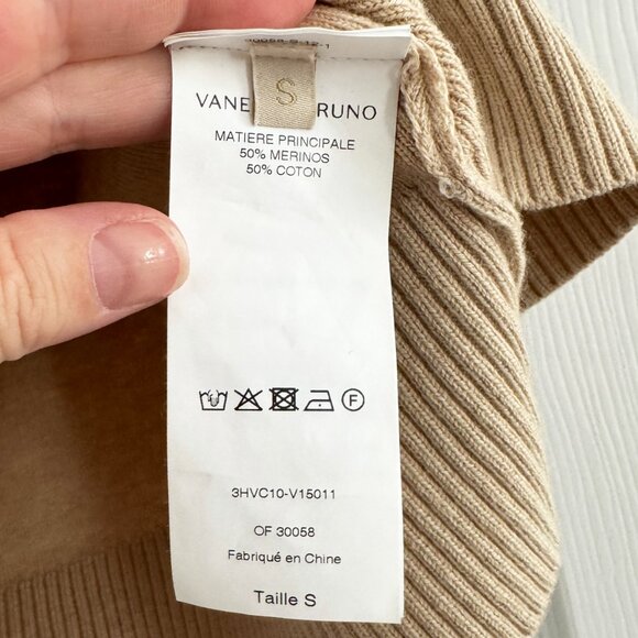 Vanessa Bruno "Cassandra" Knit Top in Beige, size Small - Picture 8 of 11